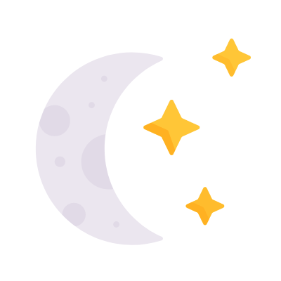 Night sky, Animated Icon, Flat