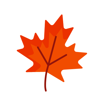 Maple leaf, Animated Icon, Flat