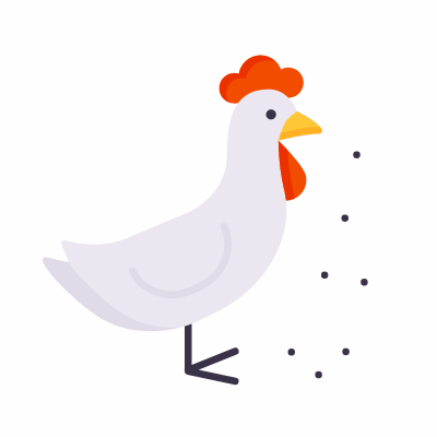 Feeding chicken, Animated Icon, Flat