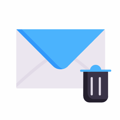 Mail trash, Animated Icon, Flat