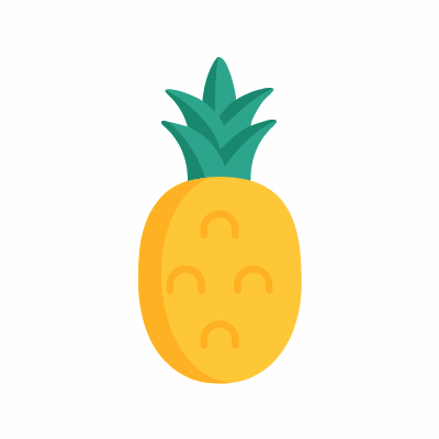 Pineapple, Animated Icon, Flat