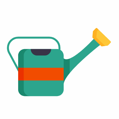 Watering can, Animated Icon, Flat