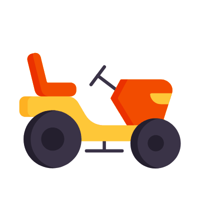 Grass cutter, Animated Icon, Flat