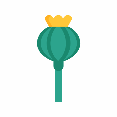 Poppy, Animated Icon, Flat