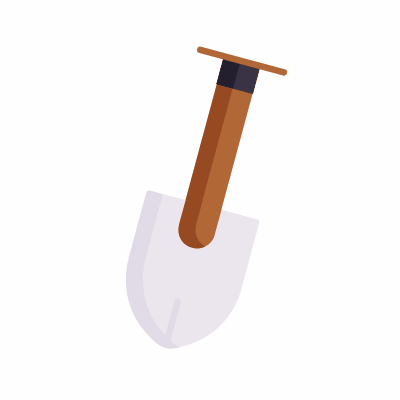 Shovel, Animated Icon, Flat