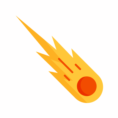 Comet, Animated Icon, Flat