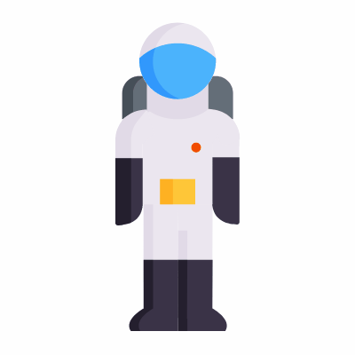 Astronaut, Animated Icon, Flat