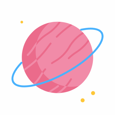 Planet, Animated Icon, Flat