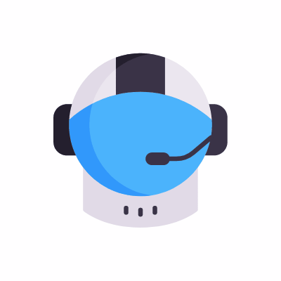 Astronaut's helmet, Animated Icon, Flat