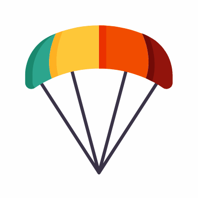 Parachute, Animated Icon, Flat