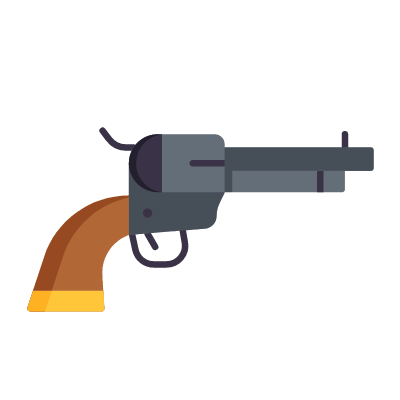 Revolver, Animated Icon, Flat