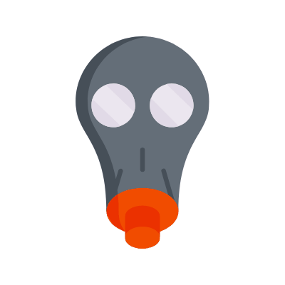 Gas mask, Animated Icon, Flat