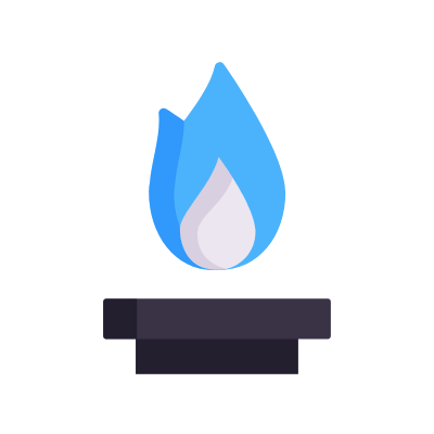 Burning fuel, Animated Icon, Flat
