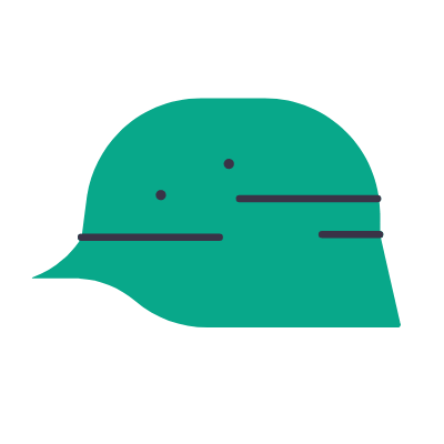 WW2 German helmet, Animated Icon, Flat