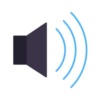 Speaker, Animated Icon, Flat