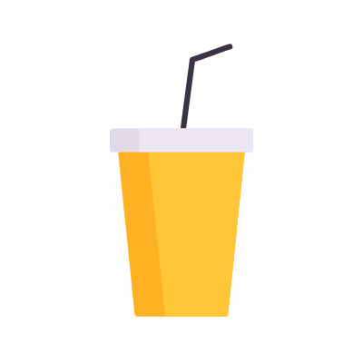 Beverages, Animated Icon, Flat