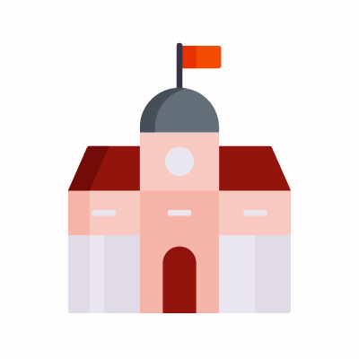 City hall, Animated Icon, Flat