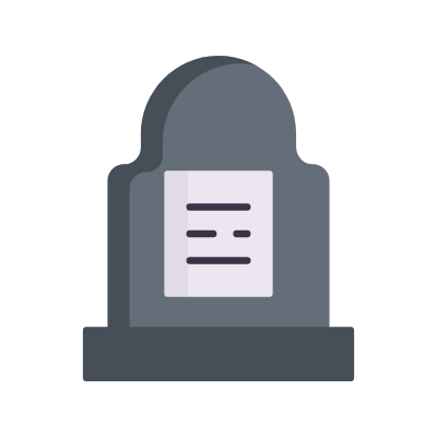 Cemetery, Animated Icon, Flat
