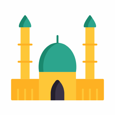 Mosque, Animated Icon, Flat