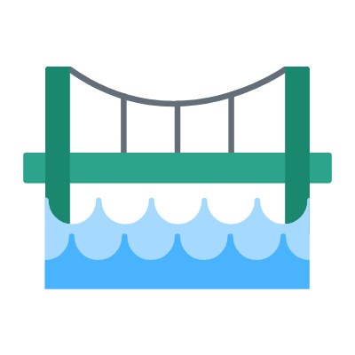 Bridge, Animated Icon, Flat