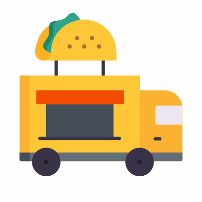 Food truck, Animated Icon, Flat