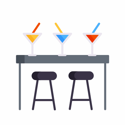 Drink bar, Animated Icon, Flat