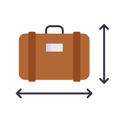 Luggage size, Animated Icon, Flat