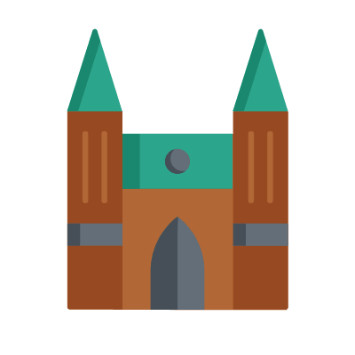 Cathedral, Animated Icon, Flat