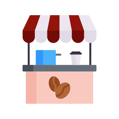 Café, Animated Icon, Flat