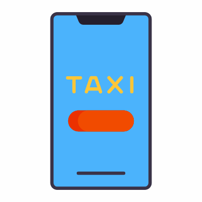 Taxi app, Animated Icon, Flat