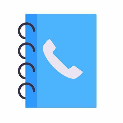 Phone contacts, Animated Icon, Flat
