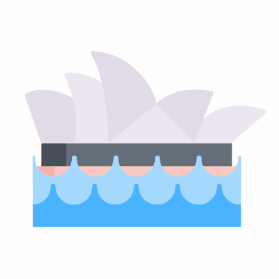 Sydney, Animated Icon, Flat