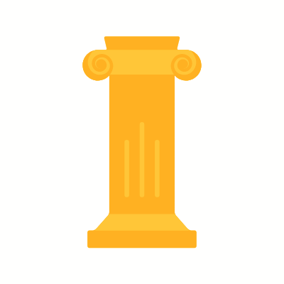 Greek pillar, Animated Icon, Flat