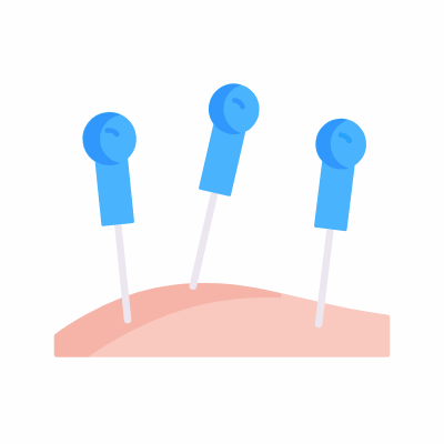 Acupuncture, Animated Icon, Flat