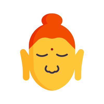 Buddha, Animated Icon, Flat