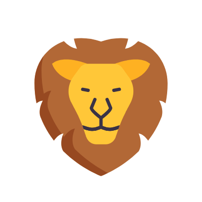 Lion head, Animated Icon, Flat