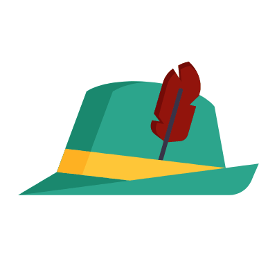 German hat, Animated Icon, Flat