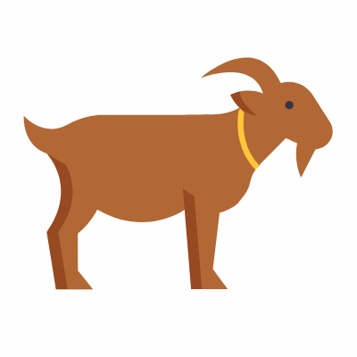 Goat, Animated Icon, Flat