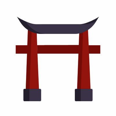 Torii, Animated Icon, Flat