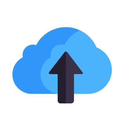 Cloud upload, Animated Icon, Flat