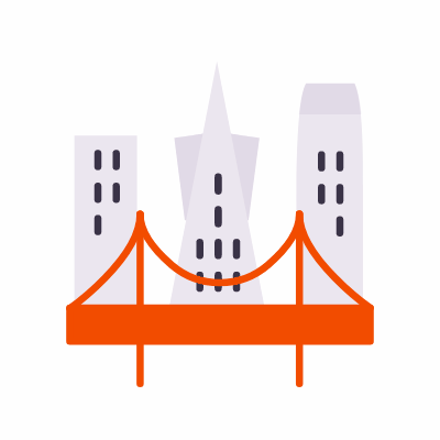 San Francisco, Animated Icon, Flat