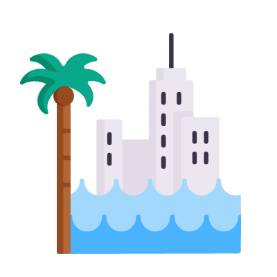 Miami, Animated Icon, Flat