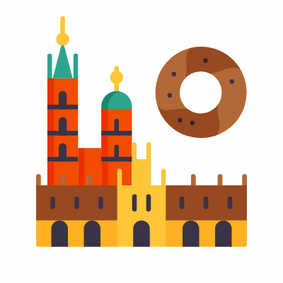 Kraków, Animated Icon, Flat