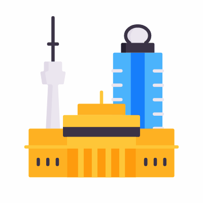 Auckland, Animated Icon, Flat