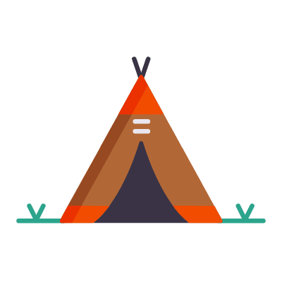 Tent, Animated Icon, Flat