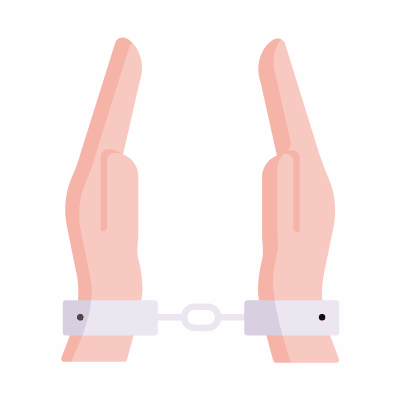 Arrest, Animated Icon, Flat