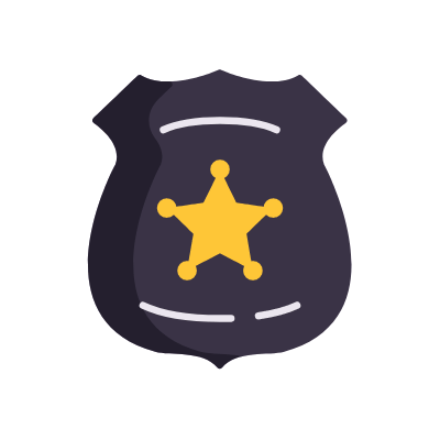 Police badge, Animated Icon, Flat