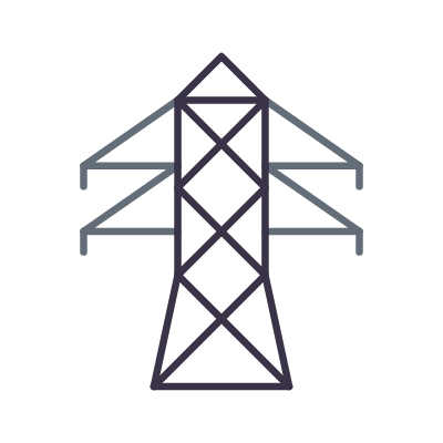 Transmission tower, Animated Icon, Flat