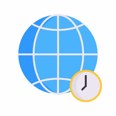 Timezone, Animated Icon, Flat