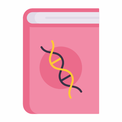 Biology Book, Animated Icon, Flat